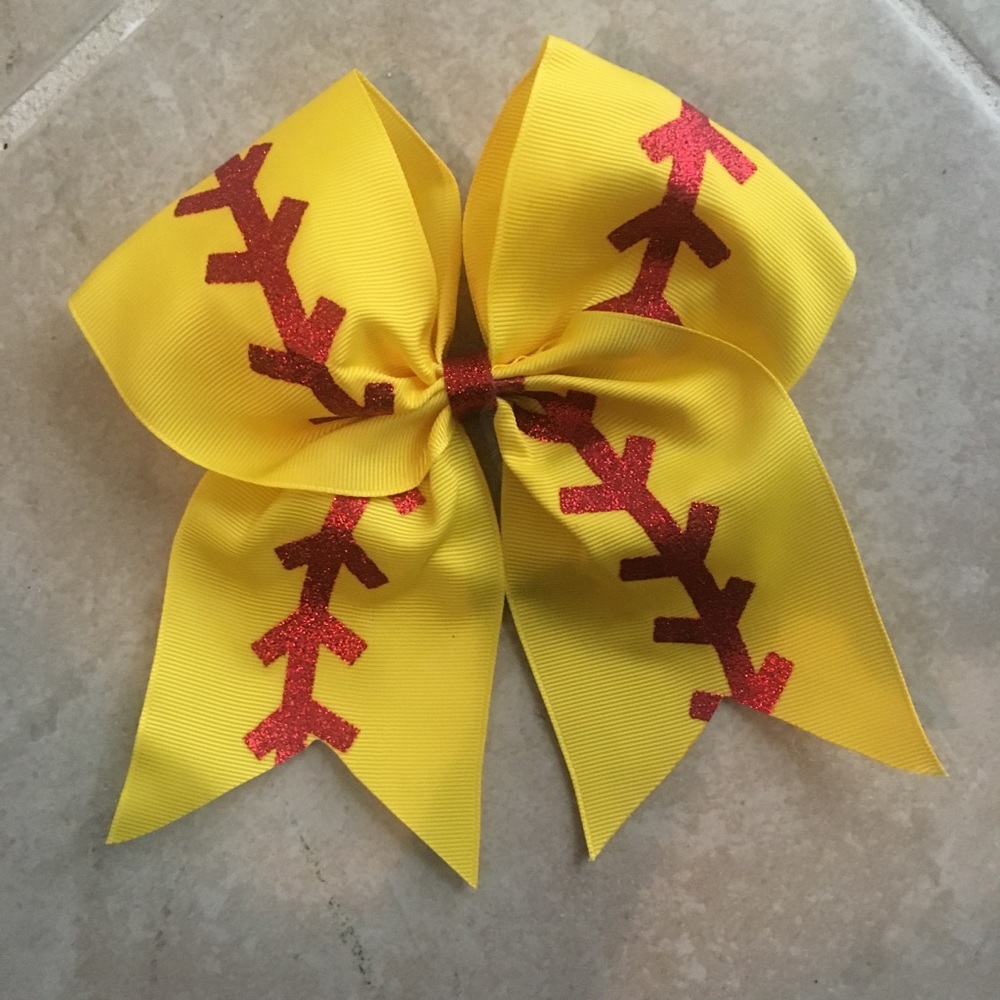 SOFTBALL glitter bow
